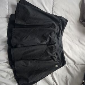 Black Pleated Skater Mini Skirt for Casual Wear